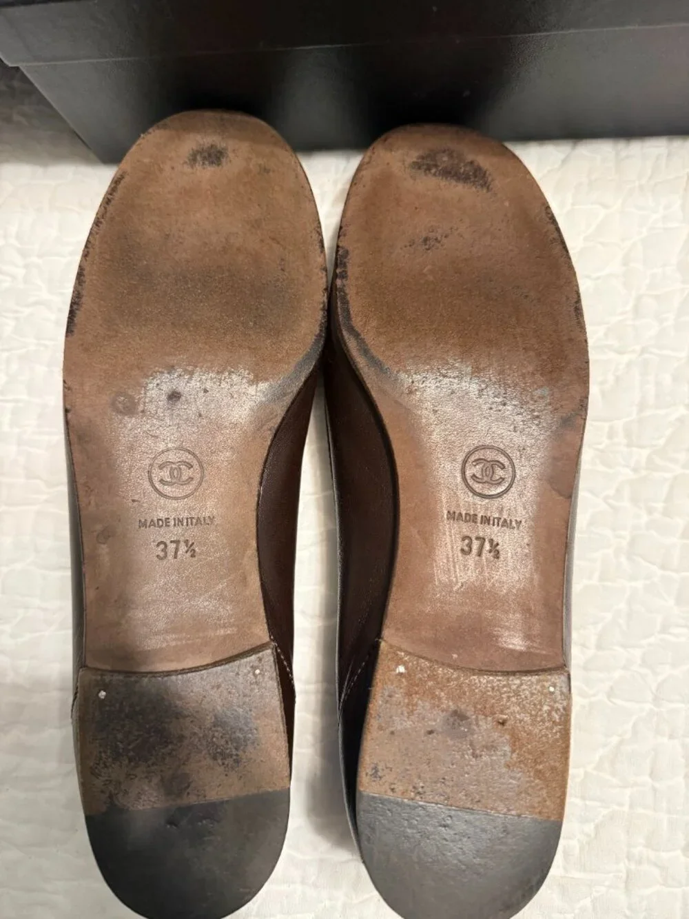**Vintage Brown Leather Chanel Slip-on's** - Picture 3 of 7